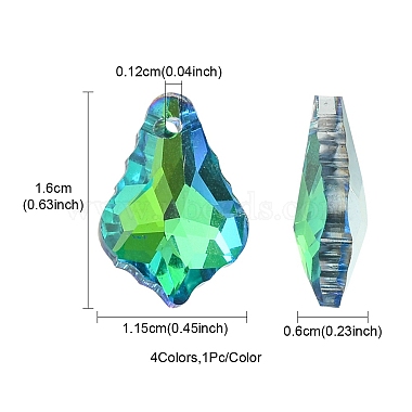 4pcs 4 couleurs pendentifs en verre électrolytique(EGLA-YW0001-59)-4