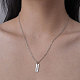 201 Stainless Steel Word Happy Pendant Necklace(NJEW-OY001-38)-2