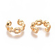 Golden Plated Brass Micro Pave Cubic Zirconia Cuff Earrings(EJEW-L244-14G)-2