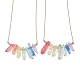 Dyed Colorful Natural Quartz Crystal Bullet Pendant Necklaces(NJEW-JN04622)-1