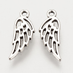 Tibetan Style Alloy Charms, Wing, Cadmium Free & Lead Free, Antique Silver, 13x5x1.5mm, Hole: 1mm(X-TIBEP-S315-02AS-RS)