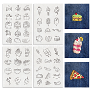 4 Sheets 11.6x8.2 Inch Stick and Stitch Embroidery Patterns, Non-woven Fabrics Water Soluble Embroidery Stabilizers, Food, 297x210mmm(DIY-WH0455-138)