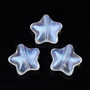 Transparent Acrylic Beads, Glitter Powder, Star, Clear, 19x20x8.5mm, Hole: 2mm(X-OACR-N008-096)