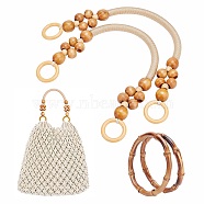 PANDAHALL ELITE Wood Beads/Bamboo Bag Handles, for Bag Handles Replacement Accessories, Burgundy, 48.5x1.4cm, Inner Diameter: 10cm(FIND-PH0002-43)