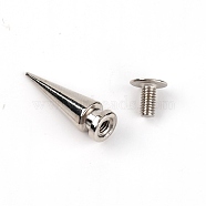 Alloy Rivets Set, Cone, Platinum, 20.5x6.5mm and 6.5x7mm, 2pcs/set(PALLOY-WH0085-61)