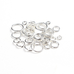 Brass Jump Rings, Open Jump Rings, Silver Color Plated, 4~10x0.8~1mm, Inner Diameter: 2.4~8mm(KK-JQ0001-01S)