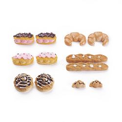 Breads Theme Resin Cabochons, Imitation Food, Mixed Color, 5.5x5cm, 30pcs/box(CRES-X0010-09)