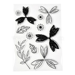 Silicone Clear Stamps, for Card Making Decoration DIY Scrapbooking, Leaf Pattern, 21x15x0.3cm(DIY-A013-11)