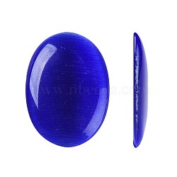 Cat Eye Cabochons, Oval, Dark Blue, 25x18x3~4mm(CE063-18X25-4)