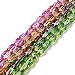 Electroplated Synthetic Moonstone Beads Strands, Dyed, Holographic Beads, Half AB Color Plated, Rectangle, Mixed Color, 8~9x5.5~6x5~6.5mm, Hole: 1mm, about 44pcs/strand, 14.45''(36.7cm)(G-P473-A01-M)