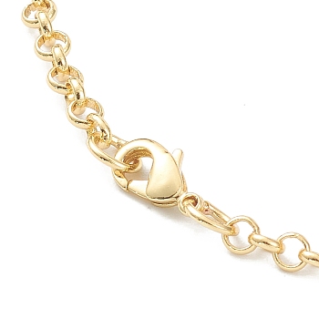 Brass Rolo Chain Necklaces, with Lobster Claw Clasps, Real 18K Gold Plated, 17.72 inch(45cm)
