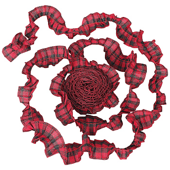 Linen Ribbon, for Craft Making, Gift Wrapping Decoration, Red, 1-7/8 inch(47mm), about 5.25 Yards(4.8m)/Roll