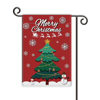 Garden Flag, Double Sided Linen House Flags, for Home Garden Yard Office Decorations, Christmas Tree Pattern, 45.7x30.5x0.2cm
