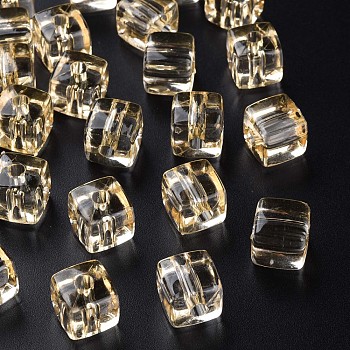 Transparent Acrylic Beads, Square, Navajo White, 13x12.5x12.5mm, Hole: 3.5mm, about 162pcs/500g