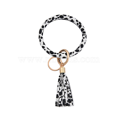 White Imitation Leather Keychain