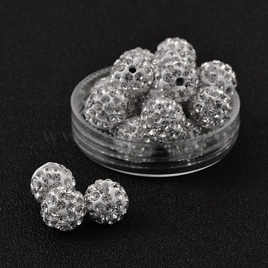 10mm Round Polymer Clay + Glass Rhinestone Beads