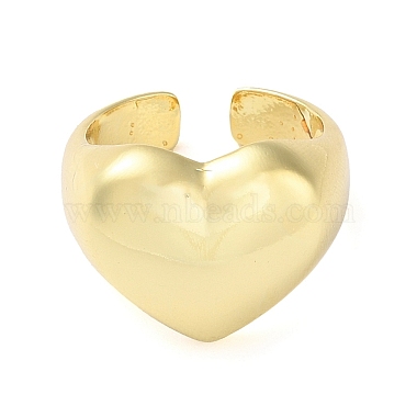 Экологически чистые латунные кольца-манжеты с открытым сердцем для женщин(RJEW-A025-02G)-2