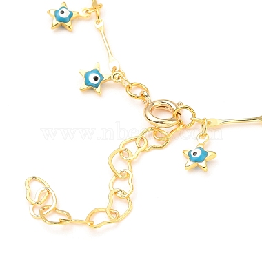 Star Evil Eye Charm Bracelets & Necklaces Jewelry Sets(SJEW-JS01135)-5