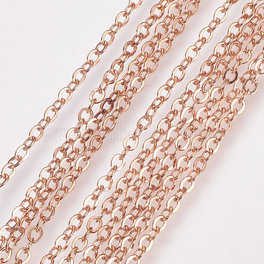 Brass Cable Chain Necklaces(X-SW028-RG)-2