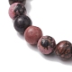 fête des enseignants merci 8bracelets extensibles ronds en rhodonite naturelle de mm(BJEW-JB10432-01)-4