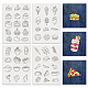 4 Sheets 11.6x8.2 Inch Stick and Stitch Embroidery Patterns(DIY-WH0455-138)-1