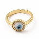 Lampwork Evil Eye Open Cuff Ring with Clear Cubic Zirconia(RJEW-L104-01G-03)-2