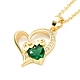 Cubic Zirconia Heart with Word Love Pendant Necklace(NJEW-F293-02C-G)-1