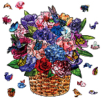 DIY Wooden Assembly Animal Toys Kits for Boys and Girls, Children Intelligence Toys, Flower, 295x285x4mm, box:19.8x15.9x5.5cm.(AJEW-WH0344-0006)