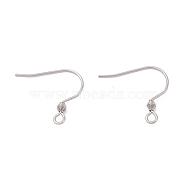 316 Surgical Stainless Steel Earring Hooks, Ear Wire, with Horizontal Loop, Stainless Steel Color, 16mm, Hole: 2mm, 22 Gauge, Pin: 0.6mm(STAS-M288-07P-B)