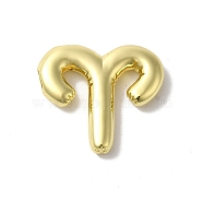 Brass Beads, Lead Free & Cadmium Free, Long-Lasting Plated, Constellation, Aries, 20x23x4mm, Hole: 4x2mm(KK-H478-24G-01)