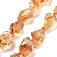 Natural Citrine Beads Strands, Nuggets, 13.5~20x9~14x7.5~12mm, Hole: 1.2mm, about 21~24pcs/strand, 15.94''~16.14''(40.5~41cm)(G-C179-C04-01)