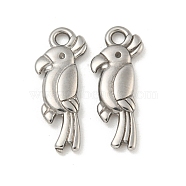 304 Stainless Steel Pendants, Woodpecker Charms, Stainless Steel Color, 18.5x7x2mm, Hole: 1.6mm(STAS-N103-90P)