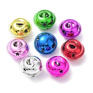 Spray Painted Iron Bell Pendants, Star Bell Charms, Mixed Color, 24x21mm, Hole: 6x3mm(IFIN-M036-02)