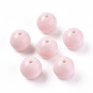 Solid Chunky Bubblegum Acrylic Beads, Round, Pink, 20mm, Hole: 3mm, about 112pcs/500g(MACR-I026-20mm-01)