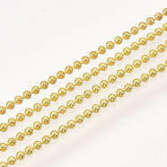Brass Ball Chains, with Spool, Soldered, Golden, 1.2mm, about 100yard/roll(CHC-S007-03G)