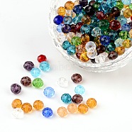 Faceted Rondelle Transparent Glass Beads, Mixed Color, 6x4mm, Hole: 1mm(GLAA-R152-6mm-M1)