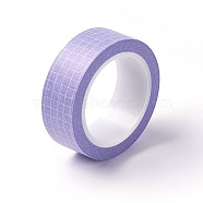 DIY Scrapbook Decorative Paper Tapes, Adhesive Tapes, Grid Pattern, Lilac, 15mm, about 10m/roll(DIY-F025-G03)