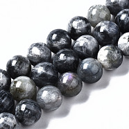 Natural Labradorite Beads Strands, Round, 12mm, Hole: 0.9mm, about 35pcs/strand, 16.14 inch(41cm)(G-N328-49E-01)