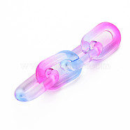 Two Tone Transparent Acrylic Linking Rings, Quick Link Connectors, for Cable Chains Making, Oval, Violet, 31x19.5x5.5mm, Inner Diameter: 19.5x7.5mm(X-OACR-S036-006A-N08)
