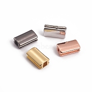Brass Beads, Rectangle, Mixed Color, 10.5x6.5x4mm, Hole: 2.5X2.5mm(KK-L188-11)