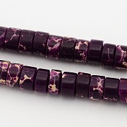 Synthetic Imperial Jasper Beads Strands, Dyed, Heishi Beads, Flat Round/Disc, Purple, 6~6.5x4mm, Hole: 0.5mm, about 100pcs/strand, 15.7 inch(G-J277-6mm-10)