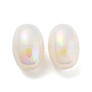 ABS Plastic Imitation Pearl Bead, Iridescence, Oval, White, 14.5x10mm, Hole: 1.8mm(KY-K014-12)
