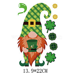 Saint Patrick's Day Theme PET Sublimation Stickers, Heat Transfer Film, Iron on Vinyls, for Clothes Decoration, Gnome, 220x139mm(PW-WG82990-10)