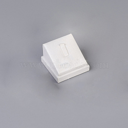 PU Leather Jewelry Ring Displays, with Board, Square, White, 5.1x3.7x5.2cm(ODIS-G014-02)