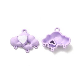 Alloy Chandelier Component Links, Spray Painted, Lead Free & Cadmium Free, Cloud with Heart, Purple, 19x21x4.5mm, Hole: 1.8mm(PALLOY-K001-065-05)