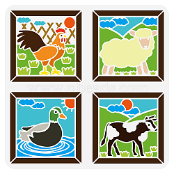 PET Hollow Out Drawing Painting Stencils, for DIY Scrapbook, Photo Album, Other Animal, 30x30cm(DIY-WH0391-0706)