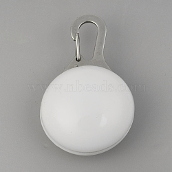 Plastic & Iron LED Collar Light, Carabiner Clip Dog Light, Pet Supplies, Half Round, Built-in Battery, White, 53mm, Pendant: 32.5x22mm, Hole: 15.5x6mm(AJEW-P080-04)
