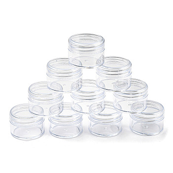 (Defective Closeout Sale: Scratched) Plastic Bead Containers, Screw Top Bead Jars, Column, Clear, 4.3x3.05cm, Inner Diameter: 3.65cm