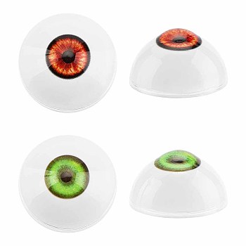 Elite 2Pairs 2 Colors Plastic Craft Eyes, Hollow Eyeballs, Doll Making Accessories, Half Round, Mixed Color, 32x18mm, Inner Diameter: 26mm, 1pair/color