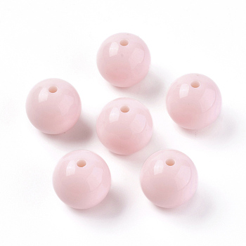 Solid Chunky Bubblegum Acrylic Beads, Round, Pink, 20mm, Hole: 3mm, about 112pcs/500g